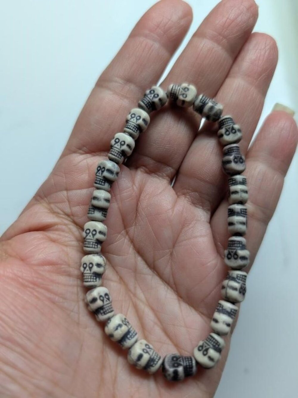 Vintage Halloween Skull Stretch Bracelet (Ship the Same Day)